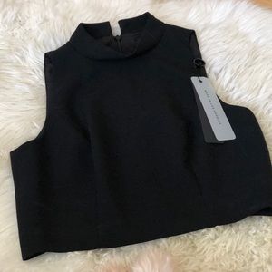 Black Halo Sleeveless Crop Top Sz 0